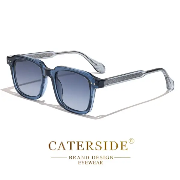 Retro Square Frame Sunglasses Men's Women’s Gradient Lenses - Image 8