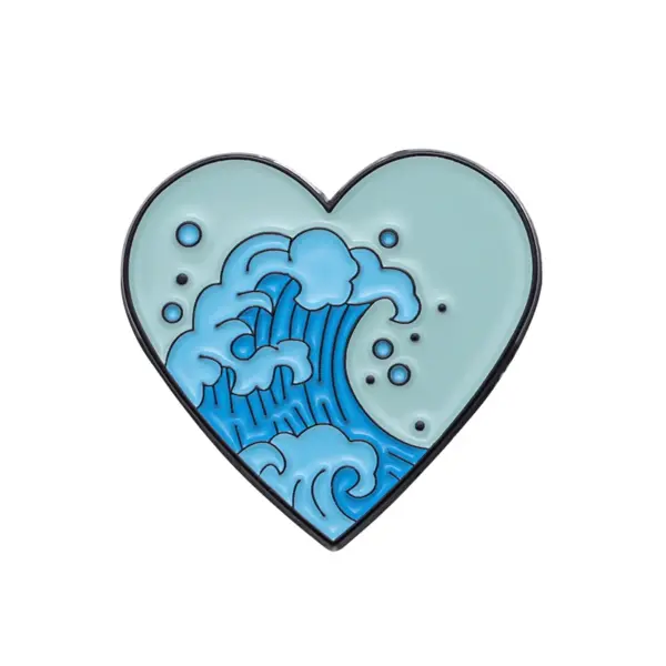 Heart Shape Ocean Wave Tears Brooch Piercing - Image 12