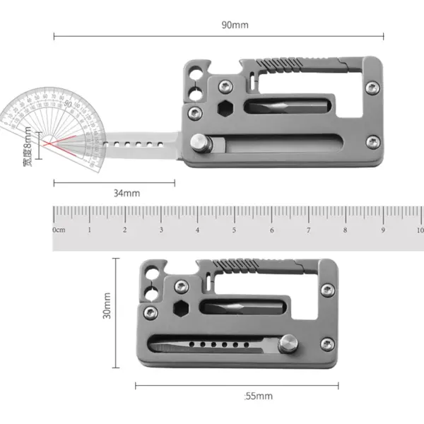 5-in-1 Titanium Folding Multitool Keychain Knife - Image 4