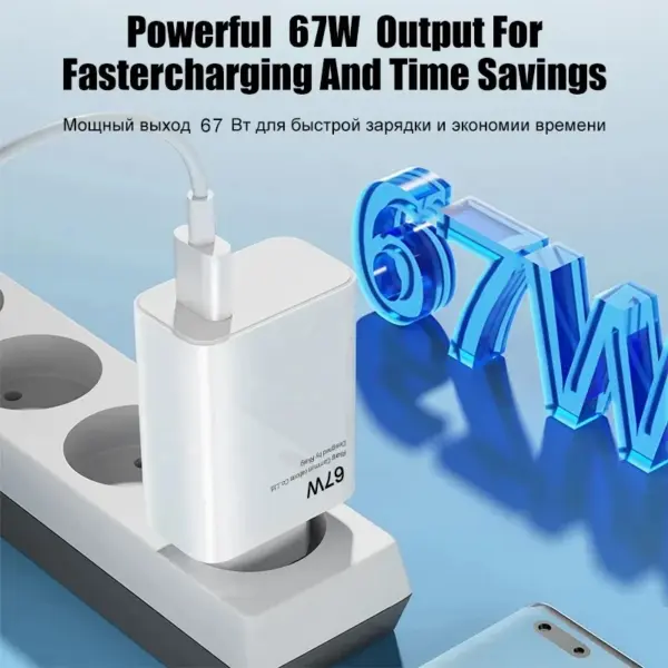 67W USB Super Fast Charger Power Adapter with Type-C Cable - Image 6