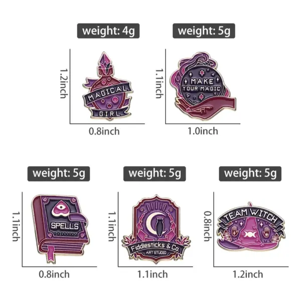 Magical Spells Book Witch Enamel Pins - Image 4