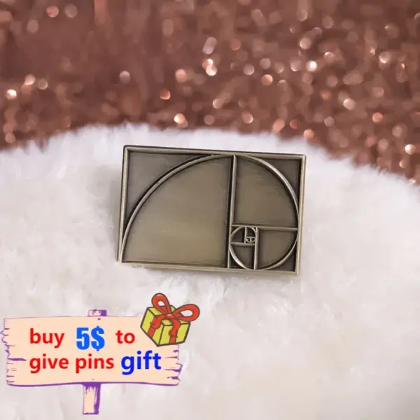 Square Fibonacci Enamel Pins Brooches for Jewelry Enthusiasts - Image 2