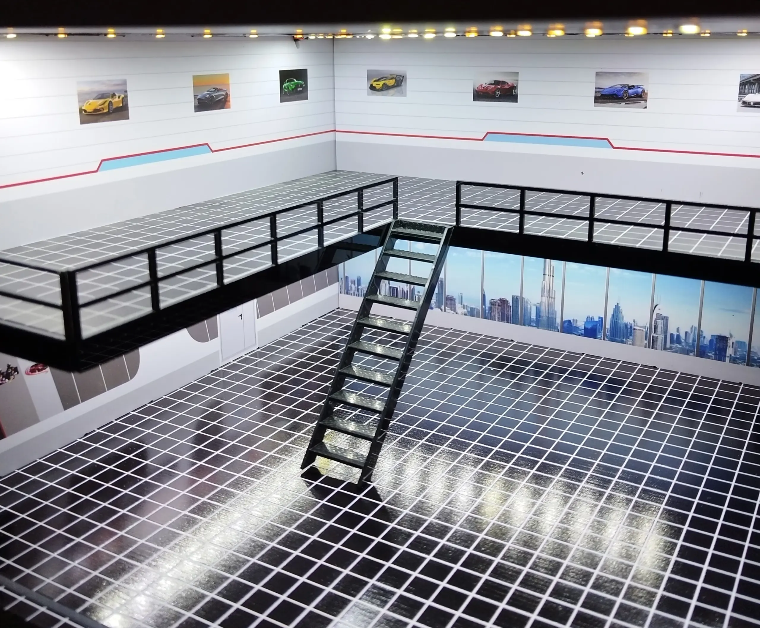 1/64 1/43 Scale Car Garage Diorama Model 3 1/64 1/43 Scale Car Garage Diorama Model - Image 3