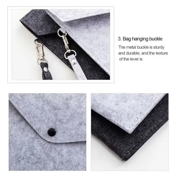 A4 Felt Document Folder with Buckle - Image 5