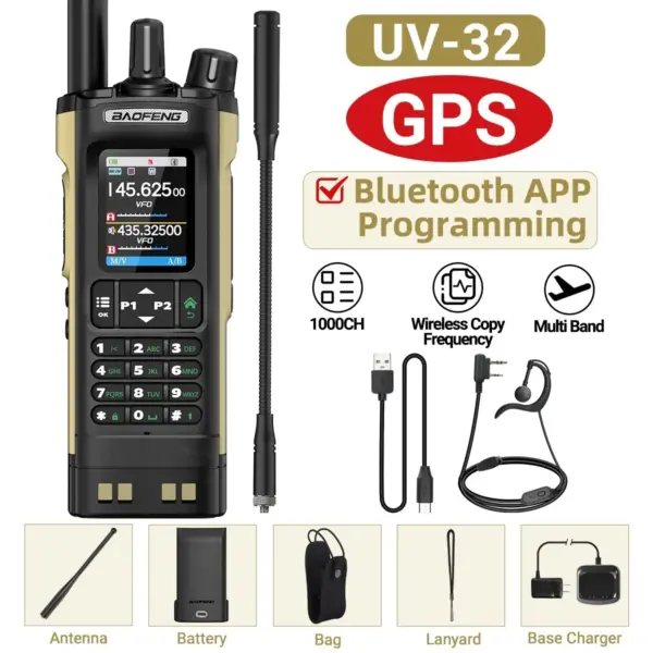 Baofeng UV-32 GPS Walkie Talkie 10W with Bluetooth - Image 16