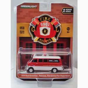 1:64 Scale 1970 Ford Econoline Fire Truck Model 4 Se0a732a2e3c849c1ac962cc9e5f7750cf