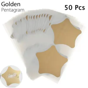50 Pcs Gold & Silver Love Heart & Pentagram Scratch Stickers 18 Se0e3805797f64f83b85b02369044b367K