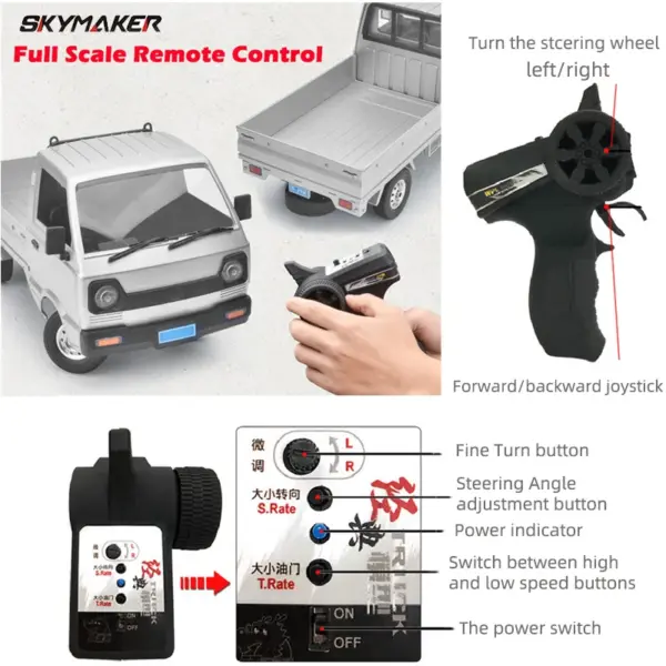 WPL D12 1/10 Remote Control Drift Truck - Image 5