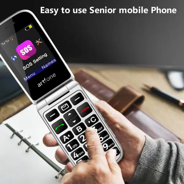 Artfone F20 Senior Flip Phone for Elderly with Bluetooth - Image 3