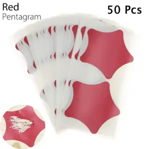 50 Pcs Gold & Silver Love Heart & Pentagram Scratch Stickers 17 Se154f14ea32a481ca2deb036fff42f3ba