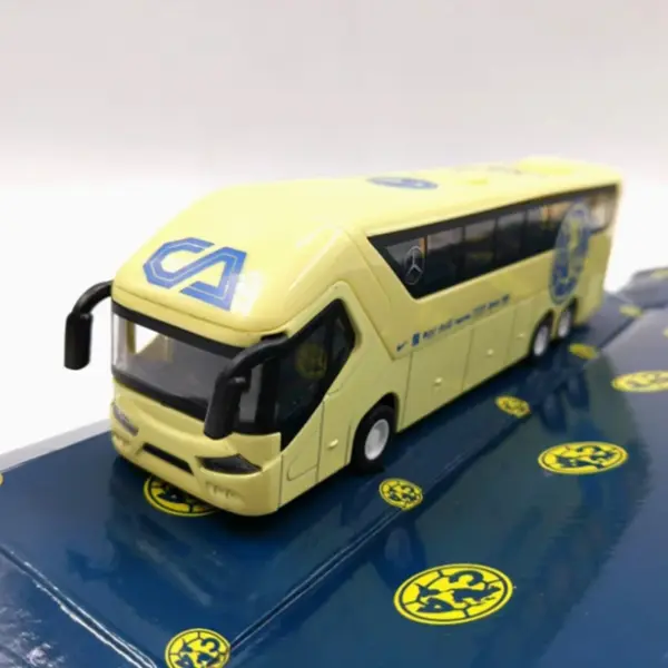 Yellow Plastic Bus Model Collection Display - Image 2