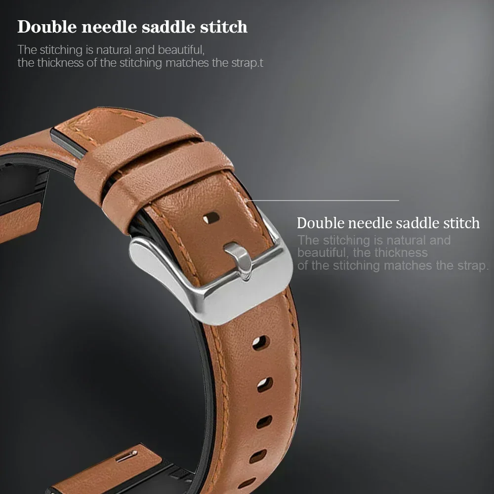 Silicone Leather Strap for Huawei Watch GT4 5Pro 4 Silicone Leather Strap for Huawei Watch GT4 5Pro - Image 4