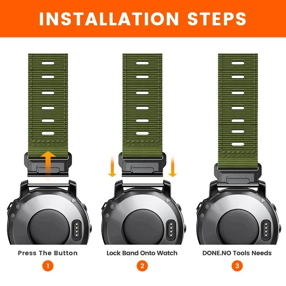 Braided Nylon Watch Strap for Garmin Fenix 7X 4 Braided Nylon Watch Strap for Garmin Fenix 7X - Image 4