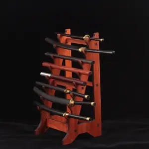 Wooden Weapon Rack Model 22cm Collectible Display Scene 6 Se204017da9c34f65897b1ce83cdfa080d