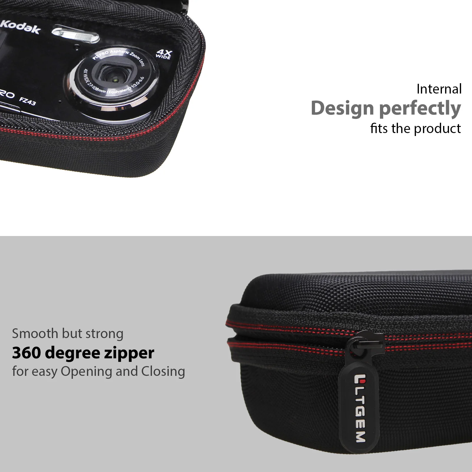 Hard EVA Case for Kodak PIXPRO FZ43 Camera 6 Hard EVA Case for Kodak PIXPRO FZ43 Camera - Image 6