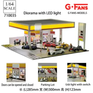 1:64 Scale LED Car Garage Diorama Model 61 Se32fced202e44c398d0464b3b6ca29f44 2