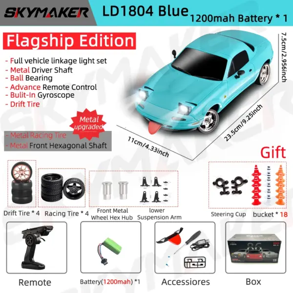 1/18 Scale RC Drift Car Mazda MX5 with Gyro - Image 8