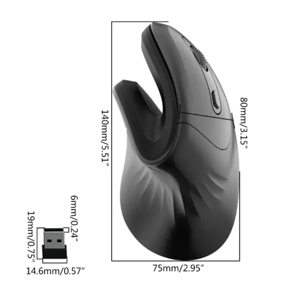 Ergonomic Right-Hand Vertical USB Mouse - Image 6