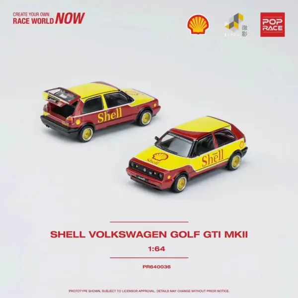 POPRACE TINY 1:64 VW Golf GTI Mk2 Diecast Model - Image 2
