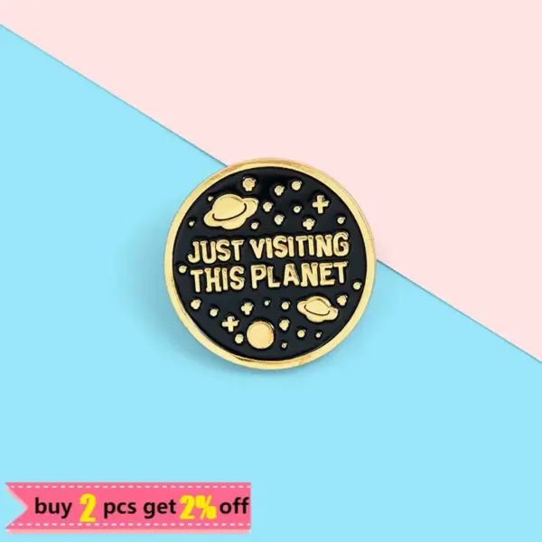 Outer Space Enamel Pin Badge for Fashion Backpacks - Image 2