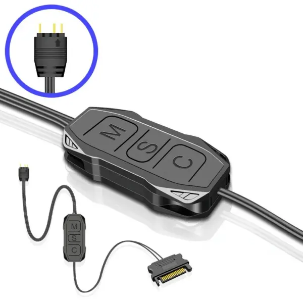 ARGB Mini Controller 3PIN SATA for Computer Fans - Image 2