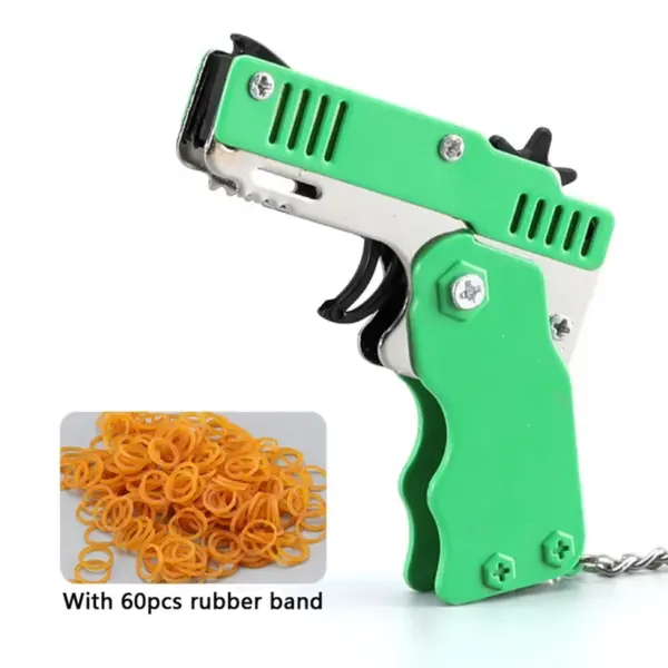 Mini Folding Launcher Toy with 60 Rubber Bands - Image 10