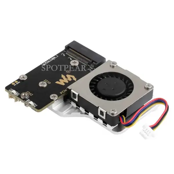 Raspberry Pi 5 PCIe to M.2 SSD Adapter With Cooler - Image 2