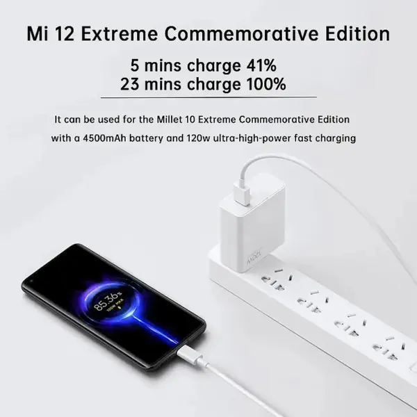 Original Xiaomi 120W Turbo Fast Charger EU Hypercharge GAN Adapter - Image 5