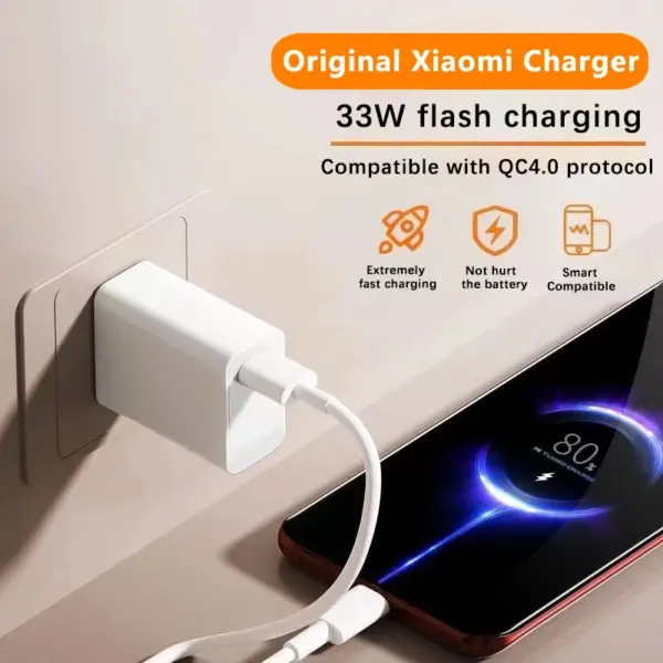 Xiaomi 33W USB Fast Charger with Type C Cable - Image 2