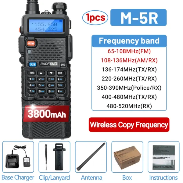 Baofeng M-5R Long-Range Walkie Talkie with 3800mAh Battery - Image 10