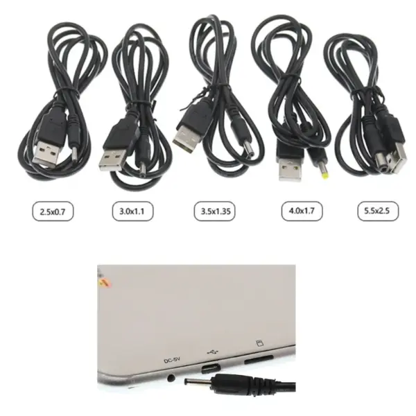 USB to DC Power Cable with Multiple Barrel Sizes - Image 5