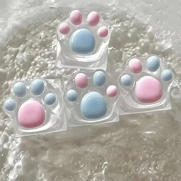 Cute Translucent Cat Paw Keycaps for Mechanical Keyboard - Image 2