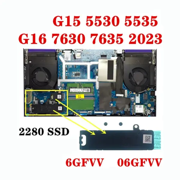 Laptop M2 SSD Bracket with Heatsink for Dell - Image 9