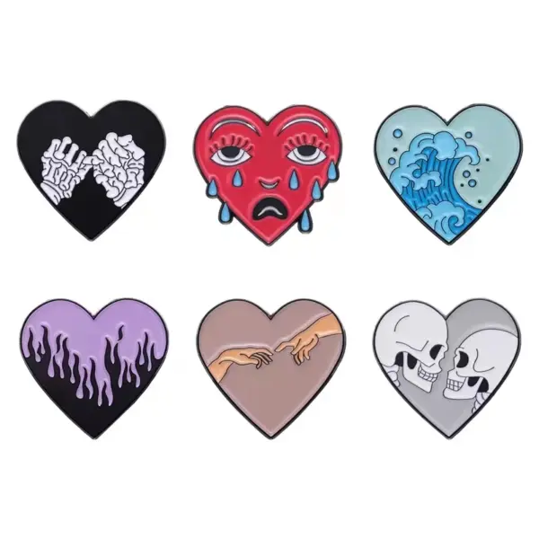Heart Shape Ocean Wave Tears Brooch Piercing - Image 13