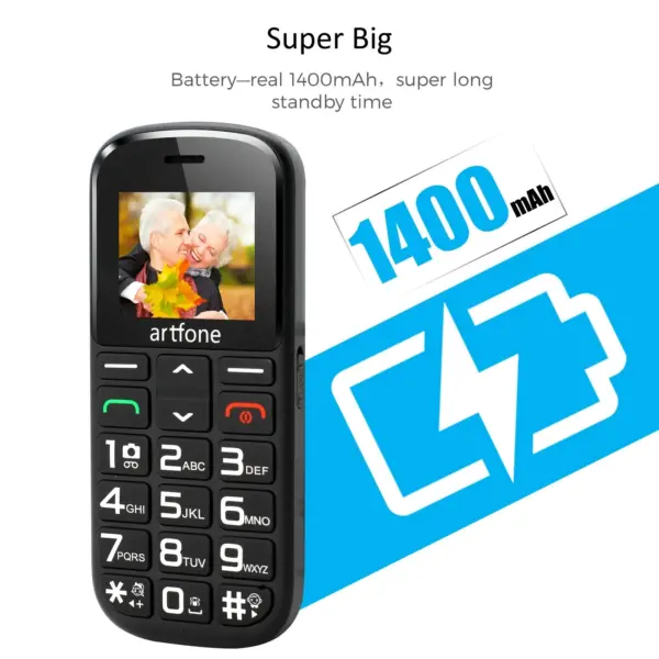 Artfone CS188 Senior Cellphone with Large Buttons and SOS - Image 6