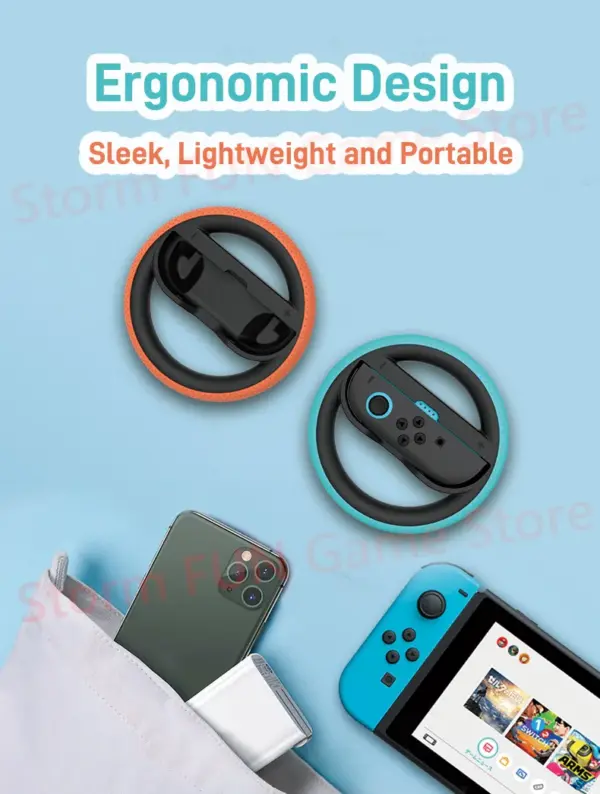 Switch Joy Con Racing Wheel Set for Mario Kart - Image 3
