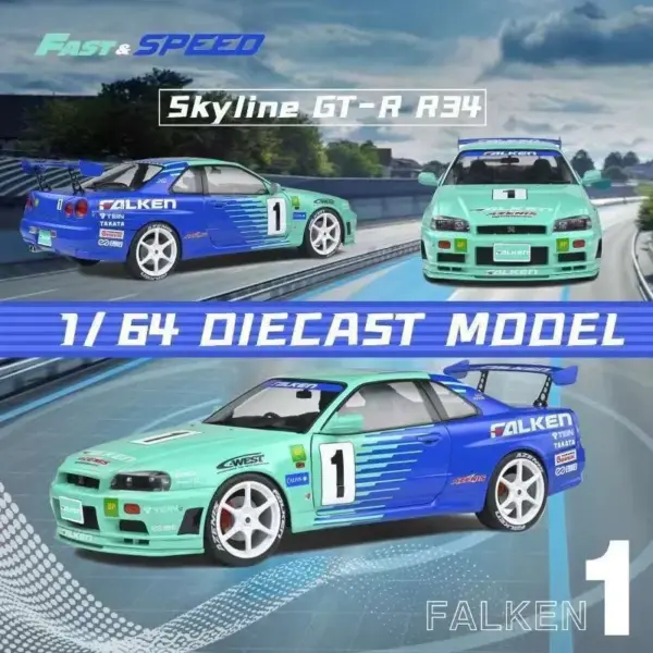 Fast Speed FS 1:64 Skyline GT-R R34 Diecast Model - Image 18