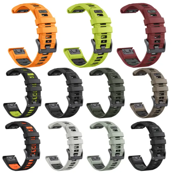 Garmin Fenix 8 7X 7 6 Two-Tone Silicone Strap - Image 6
