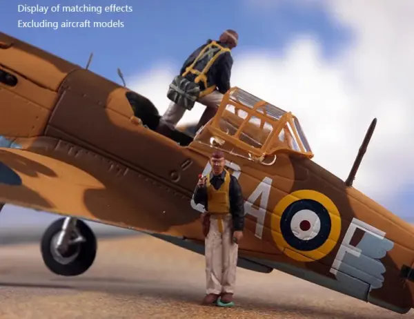 WWII Fighter Pilot Resin Miniature Set 1/72 Scale - Image 4