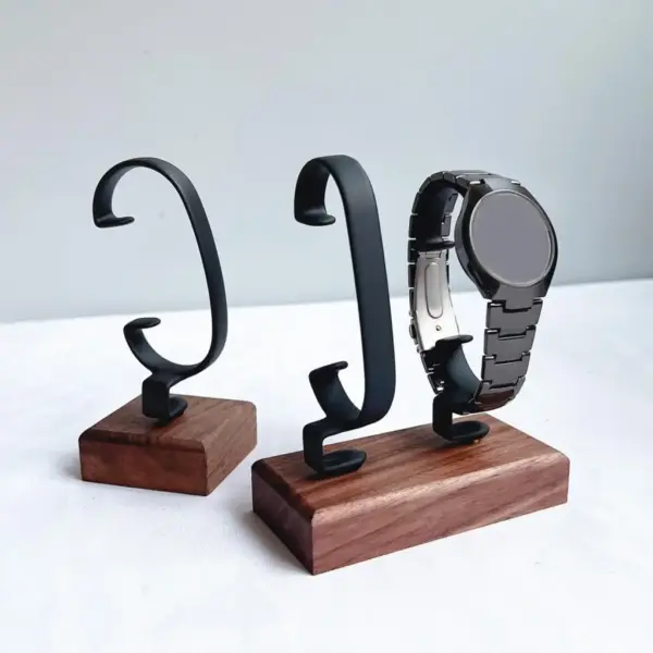 Elegant Wooden Watch Display Stand with Base - Image 6
