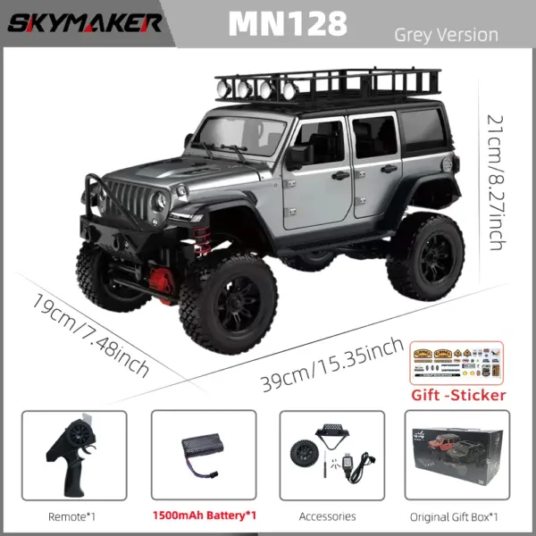 1/12 MN128 4WD RC Jeep Model with LEDs - Image 8
