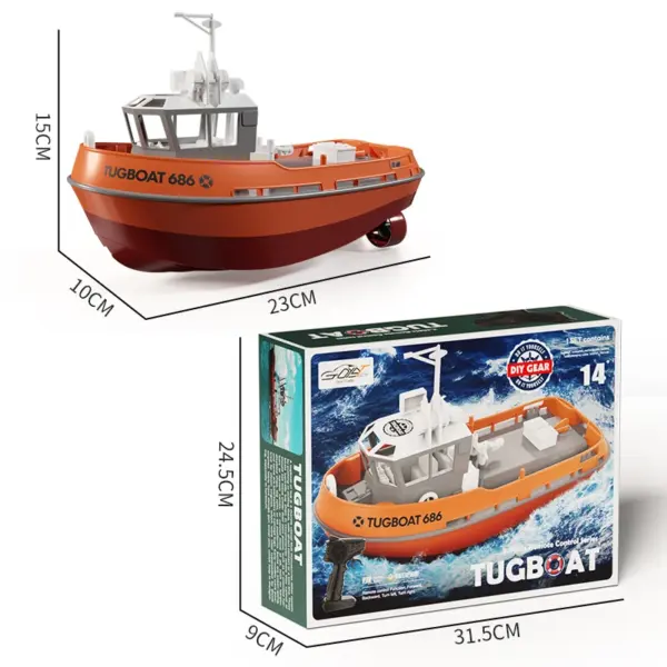 Remote Control RC Tugboat Model 1/72 Scale - Image 3