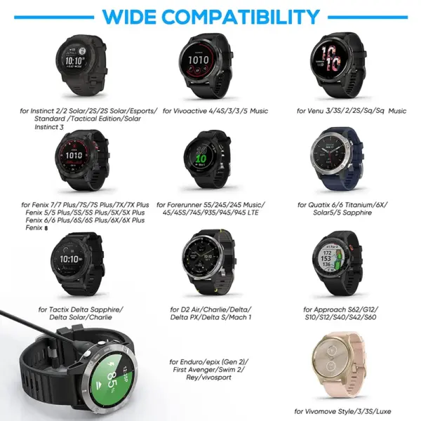 1 Meter USB Type C Charging Cable for Garmin Fenix Series - Image 5