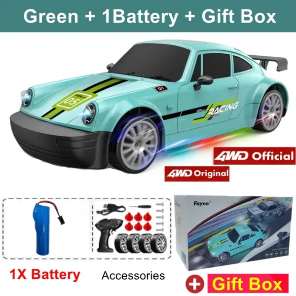 4WD RC Drift Car with LED Lights and Remote - Image 8