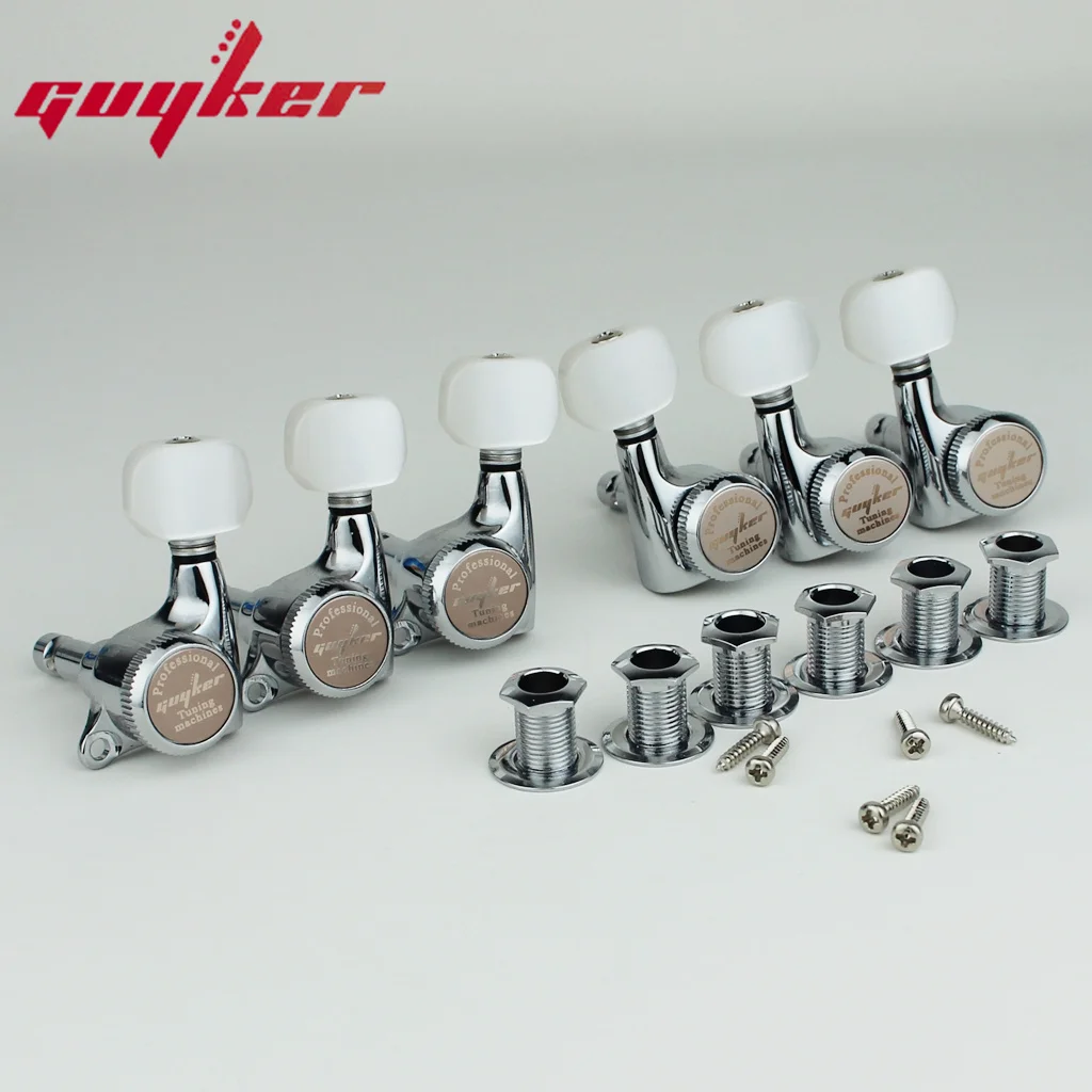Guyker 6Pcs Chrome Guitar Locking Tuners 1:18 Ratio 5 Guyker 6Pcs Chrome Guitar Locking Tuners 1:18 Ratio - Image 5