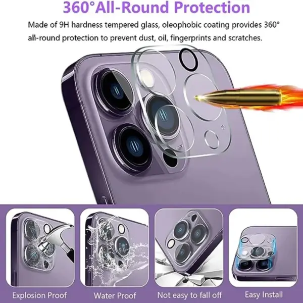 4-Piece Camera Lens Protector Set for iPhone Models - Image 2