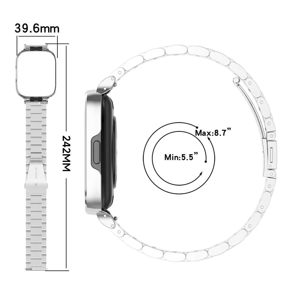 Stainless Steel Band & Case for Redmi Watch 3 3 Stainless Steel Band & Case for Redmi Watch 3 - Image 3