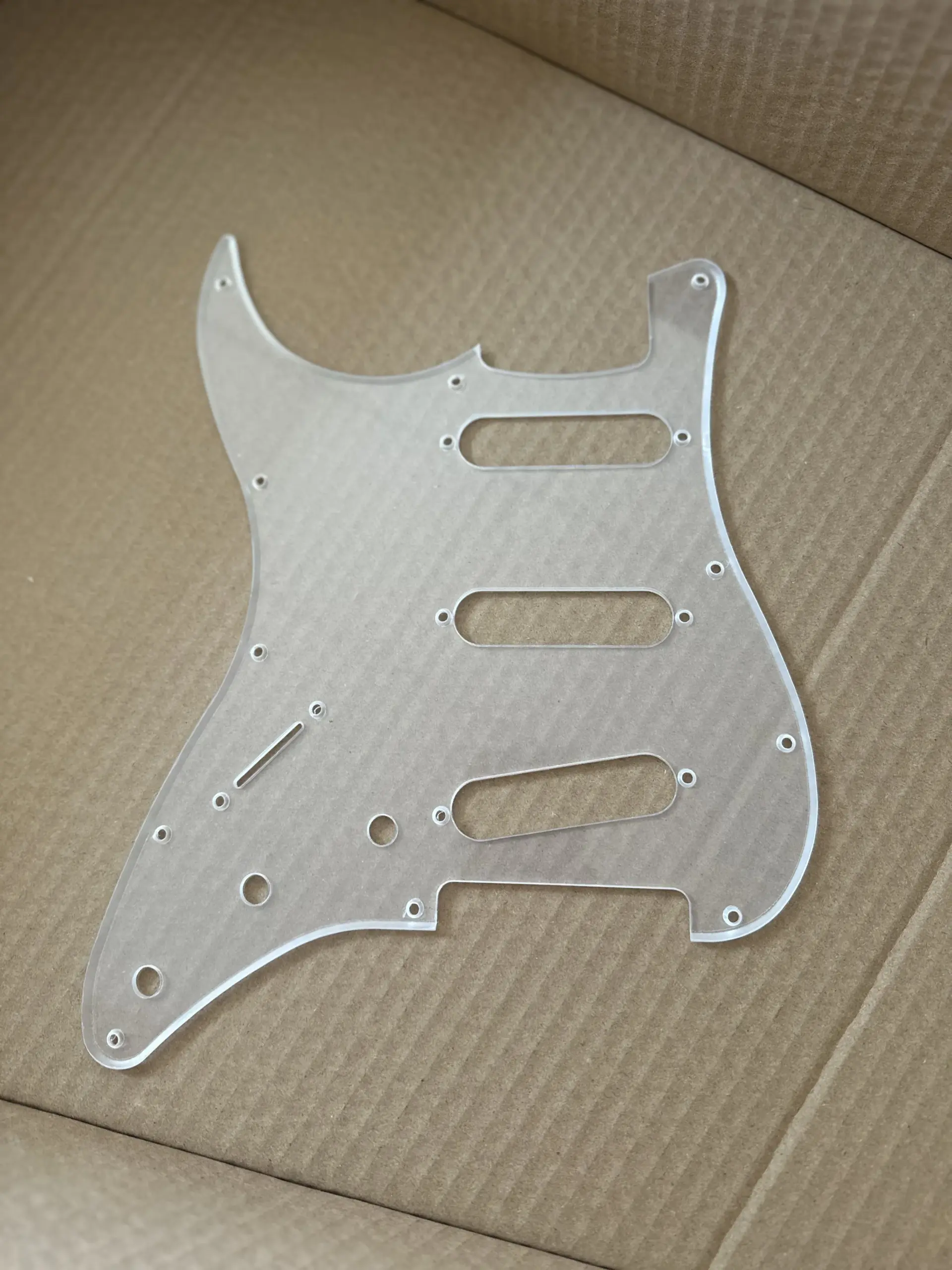 Transparent Electric Guitar Pickguard SSS 3 Ply 2 Transparent Electric Guitar Pickguard SSS 3 Ply - Image 2