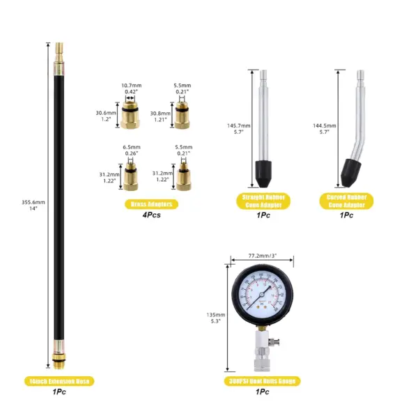 8-Piece Engine Compression Tester Set for Cars - Image 5