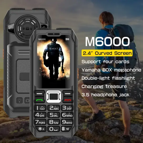 M6000 Elderly Mobile Phone with 4 SIM Slots - Image 4
